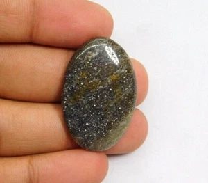Precioso cabujón de piedra solar negro brillante natural piedra preciosa suelta 38 quilates ME-6357 - Imagen 1 de 3