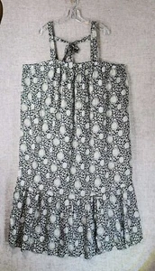 Old Navy Tie Back Maxi Sundress Womens 4X Black White Floral Ruffled NEW - Picture 1 of 12