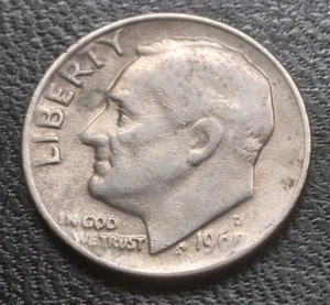 1969-D Roosevelt Dime Error, Struck Through Grease at Date " 9 " - Picture 1 of 2