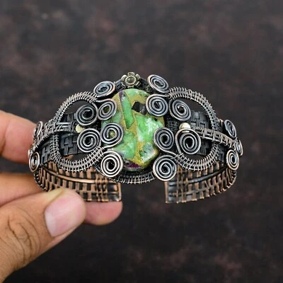 Women's Day Sale Ruby Zoisite Copper Sister Gift Wire Wrapped Adjustable Cuff - Image 1 of 4