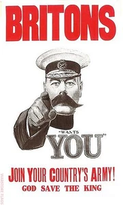 WORLD WAR 1 5 X 3 FEET FLAG BRITONS KITCHENER Ypres Mons GOD SAVE THE KING - Picture 1 of 1