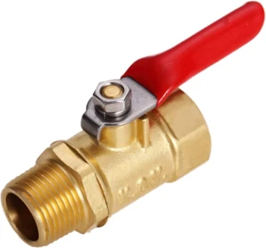 2 PCS Lead-Free Brass Mini Ball Valve Shut off Switch 1/4" NPT Male X 1/4 INCH N - Picture 1 of 12