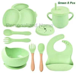 Rabbit Divided Plate Set Baby Feeding Dishes Bowl Plate Spoon Fork Sippy Cup - Picture 1 of 30