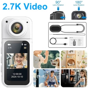 2K HD Mini Action Camera Built-in WiFi 180° Rotating Vlog Sports Video Recorder - Afbeelding 1 van 13