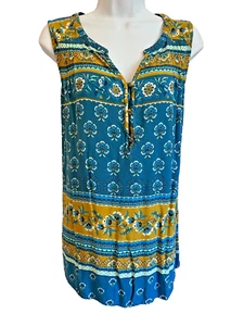 Sonoma Plus Size 1X Blue Sleeveless Rayon Blouse - Picture 1 of 9
