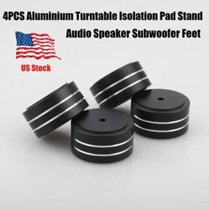 4x Pad Isolamento Giradischi Alluminio Supporto Altoparlante Audio Subwoofer Piedi US Stock - Foto 1 di 11