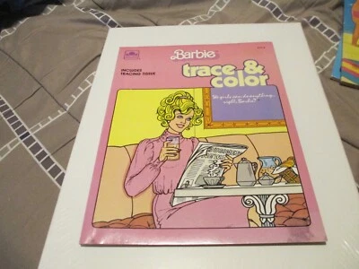 Vintage Barbie Trace and Coloring Book 1985 Golden Book Unused - Image 1 of 4