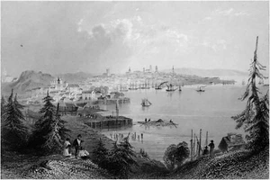 CANADA (NOUVEAU-BRUNSWICK; ancienne ACADIE)- SAINT-JOHN et PORTLAND -Gravure 19e - Imagen 1 de 2