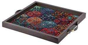 Premium Wooden Square Serving Tray with handle- Free Shipping - Picture 1 of 5