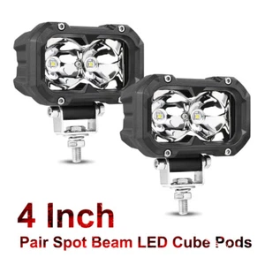 2x 3.7"Inch LED Work Light Spot Cube Pods Bar Driving Fog Lamp Offroad SUV UTV - Bild 1 von 12