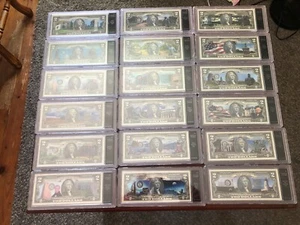2 Dollar Bills Uncirculated Bradford Authentic - Picture 1 of 8
