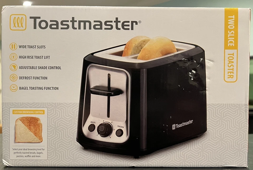 Toastmaster-2-Slice Cool Touch Adjustable Toaster Wide Slots, Black & Chrome - Image 1 of 4
