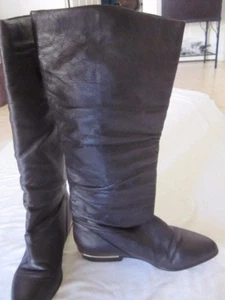 Valerie Stevens Brown Leather Boots - Picture 1 of 7
