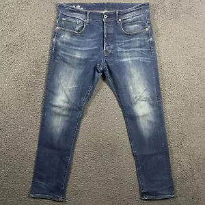 G Star Jeans Herren 35x30 Blau 3301 Straight Tapered Fit Dark Wash Stretch Denim - Bild 1 von 18