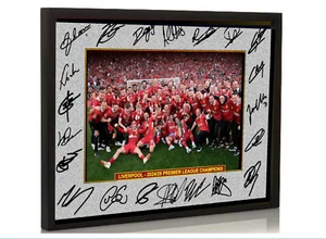 Liverpool fc Premier League Champions 2024-25 Framed Signed A4 Great Gift - Picture 1 of 2