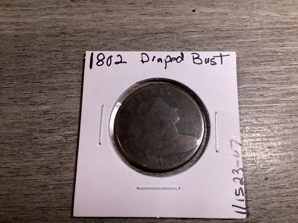 1802 Draped Bust Large Cent Early US Copper Coin 111523 07tk - Image 1 of 4