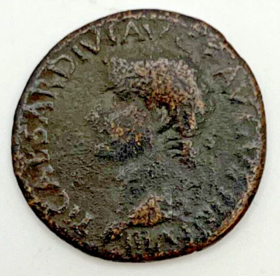 Moneda antigua de bronce 14-37 dC Tiberio AE como Assario 2º Emperador del Imperio Romano Foto 1 de 2