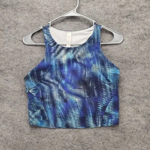 Lululemon Crop Tank Womens 8 Sleeveless Blue Built In Shelf Activewear - Picture 1 of 7