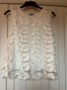 Shirt mit Blüten, ärmellos, Fb. weiß, Gr. L von H&M - Bild 1 von 3