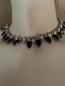 $195 Carolee silver tone teardrop statement necklace " CS64 - Picture 1 of 3