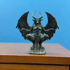 Retro latón cabeza de cabra dios de la muerte egipcio Satanás oscuro culto líder ornamento - Imagen 1 de 10