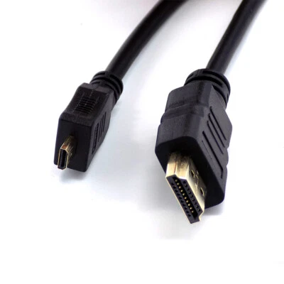 1m Micro HDMI to HDMI TV Cable for Tablets GoPro Hero4/5/6/7 & Cameras/Hudl Lead - Image 1 of 4