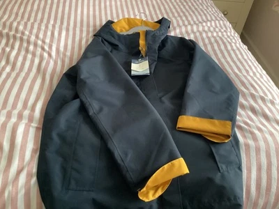 Seasalt Rain Reversible Raincoat Blue  YellUK 12 Womens Waterproof Mac Coat Hood - Image 1 of 3