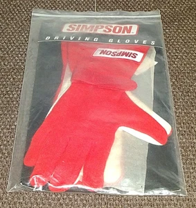 Simpson Sportsman Grip Driving Gloves Red & White Medium Size - Picture 1 of 8