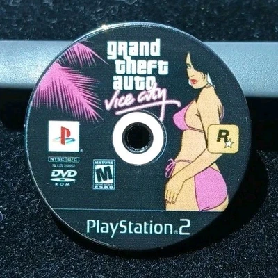 Grand Theft Auto GTA Vice City PS2 Disc Custom ENAMEL PIN 2002 Black Label Rare - Image 1 of 4