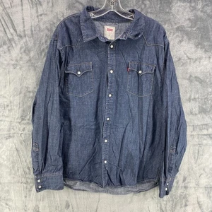 Camisa Levi’s Barstow Western Para Hombre XXL Azul Perla Botón a Presión Vaquero Rodeo - Imagen 1 de 20