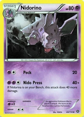 Nidorino 44/114 XY - Steam Siege  - LP - Image 1 of 2