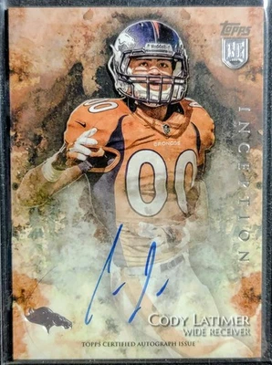 2014 Topps Inception Football Rookie RC Cody Latimer ON Card Auto Denver Broncos - Image 1 of 3