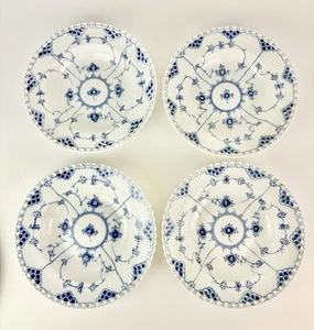Royal Copenhagen Blue Fluted Full Lace 1079 Set Of 4 Large 9" Rim Soup Bowls 2Q - Picture 1 of 9