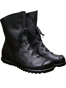Damen Echtleder Freizeit weich flach Stiefel, Renaissance Größe 8 - Bild 1 von 9
