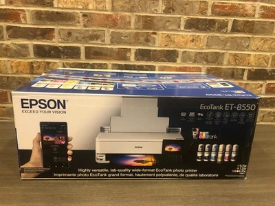 AS IS Epson EcoTank Photo ET-8550 Color Inkjet All-In-One missing maint box - Image 1 of 4