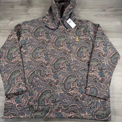 Polo Ralph Lauren Sudadera con Capucha Para Hombres 2LT Rosa Paisley Polar Pullover Sudadera AOP Foto 1 de 4
