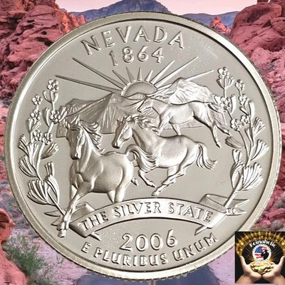 2006 S Silver State Quarter Nevada Gem Cameo Proof 90% Pulled From Storage 🔥  - Image 1 of 4