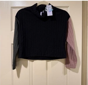 Good Luck Girl Colorblock Kids Long Sleeve Top Size Medium Girls - Picture 1 of 3