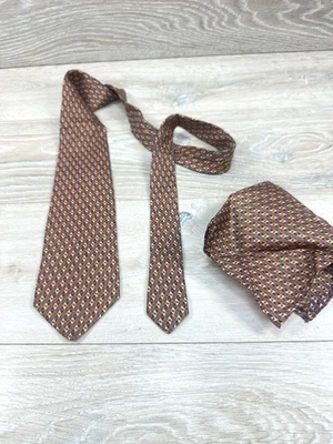 STEFANO RICCI 男式 100% 真丝蓝色、红色、金色领带和口袋方形 58 x 4 — 第 1/4 张图片