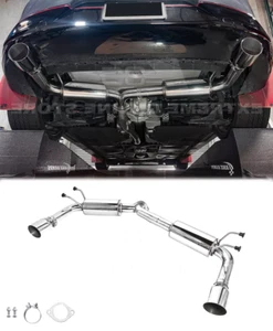 4" Muffler Axle Back Exhaust For 19-Up Mazda 3 Hatchback T-304 Dual Tips Silver - Picture 1 of 16