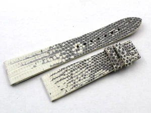 Strap Band Lizard Leather Bianco/Grigio 20/16mm Artigianale Fatto a Mano Nuovo - Imagen 1 de 4