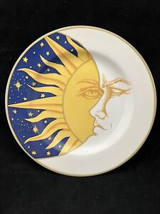 VITROMASTER Galaxy Celestial Sun Moon Stars Salad or Desert Plate Vintage 1993