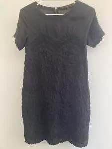 Trelise Cooper Size S 8 Black Embroidered Dress Shift Gorgeous Detail Party Work - Picture 1 of 13