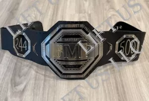 UFC BMF Replica Title Belt Championship Adult Size Brass Silver 2MM Leather - Picture 1 of 4