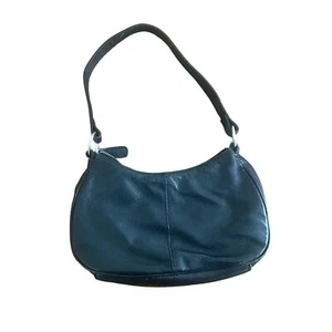 Wilson's Maximum, schwarze Leder Schultertasche 9"×5" Damen kleine Leder Handtasche - Bild 1 von 6