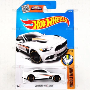 2016 Hot Wheels 2015 FORD MUSTANG GT #121 white - Muscle Mania - HW 1:64 DHX36 - Picture 1 of 2