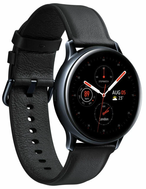 Samsung Galaxy Watch Active 2 SM-R835 40mm Stainless Steel Case with Leather... - Image 1 of 1