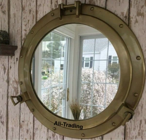 Antique Nautical style Ship Porthole Round with Mirror Home & Wall Decor - Picture 1 of 6