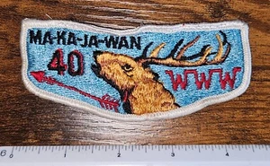 Ma Ka Ja Wan Lodge 40 Early Embroidered Boy Scout Flap WWW OA Patch - Picture 1 of 1