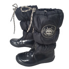Timberland Girls Sz 1/uk 13.5 Black Puffer Tall Pull On Fleece Lined Snow Boots